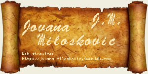 Jovana Milošković vizit kartica